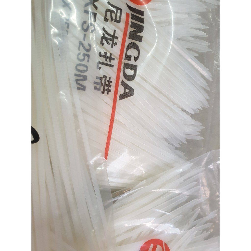 Dây Thít, Dây Buộc, Lạt Nhựa Trắng 5x250mm
