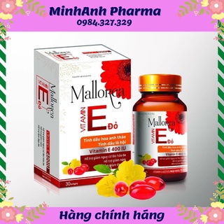 Vitamin E (đỏ) MALLORCA ( lọ 30 viên) - Đẹp da, chống lão hoá, hỗ trợ giảm nám.