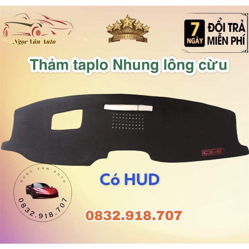 Thảm Taplo Nhung Mazda CX5 2018 - 2021, Nhung lông cừu cao cấp có đế chống trượt