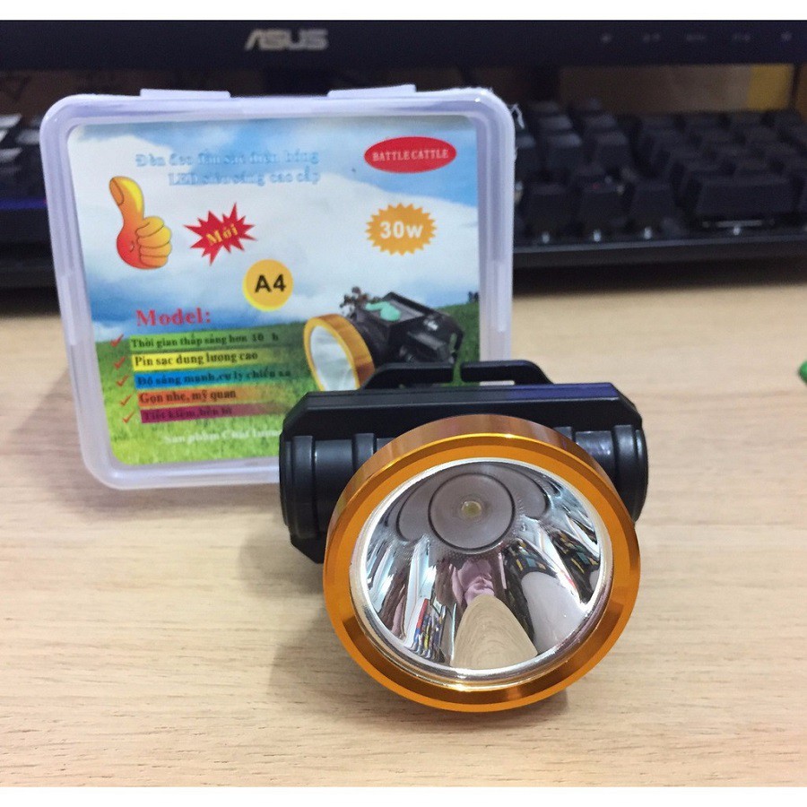 [Siêu Rẻ] Đèn pin đội đầu A4 30w chiếu xa siêu sáng.