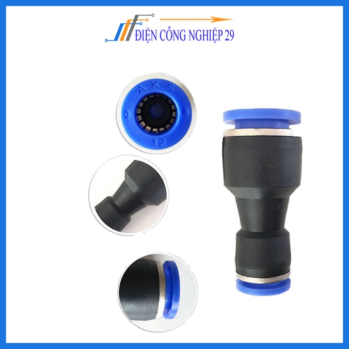 Hai đầu nối nhanh cắm ống thu đầu to đầu bé nối ống nhựa PU khí nén chất lỏng phun sương hơi nước
