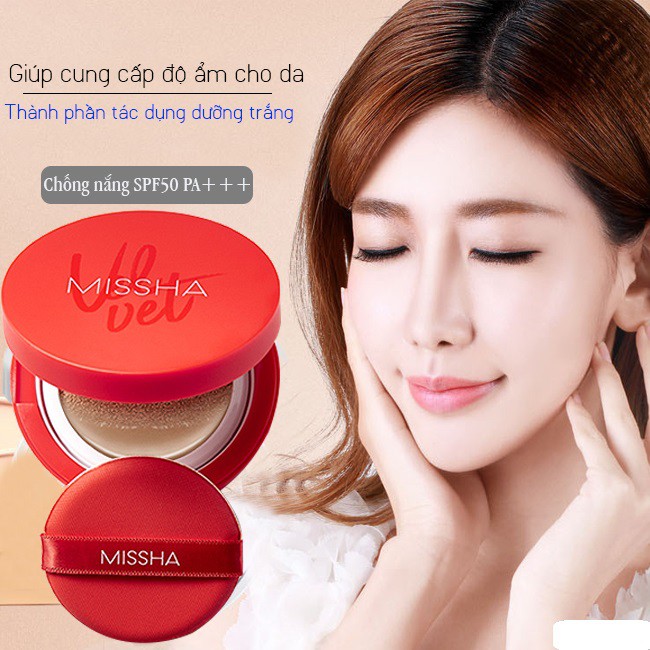 [2 Tone] Phấn Nước Mỏng Mịn, Che Phủ Tốt, Lâu Trôi Missha Velvet Finish Cushion SPF50+ PA+++