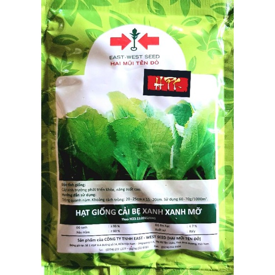 Hạt giống Cải Xanh mỡ Hai Mũi Tên Đỏ 100gr