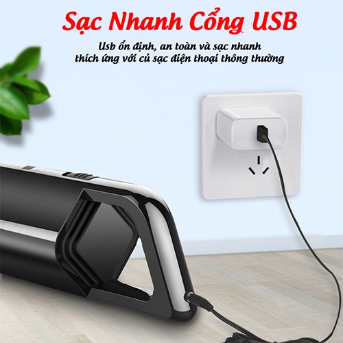 Máy hút bụi cầm tay mini AIKESI LB 8001 - Máy hút bụi không dây đa năng lực hút siêu mạnh, hút bụi ô tô, bụi giường