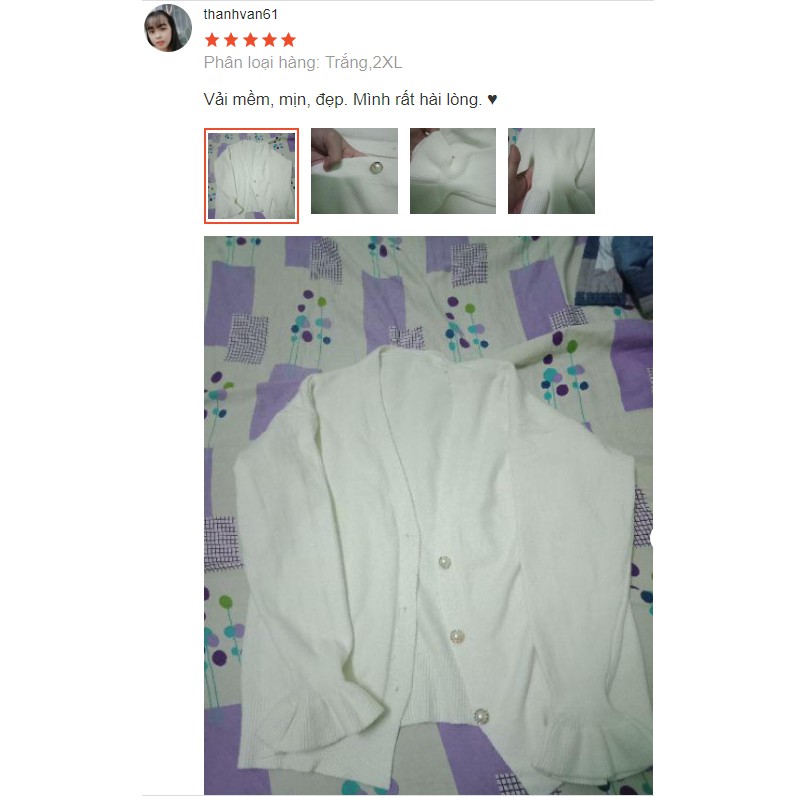 (SẴN) Áo cardigan len mịn nữ/ áo khoác len tay bèo dễ thương thời trang thu đông 2021 -  A00060 | BigBuy360 - bigbuy360.vn