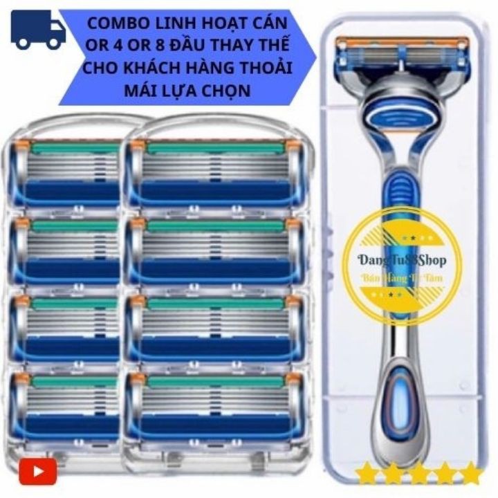 Dao cạo râu Giiulle 5 lưỡi loại tốt- combo linh hoạt[tặng kèm 1tuýp kem cạo]- Đầu thay lắp vừa gillette fusion 5