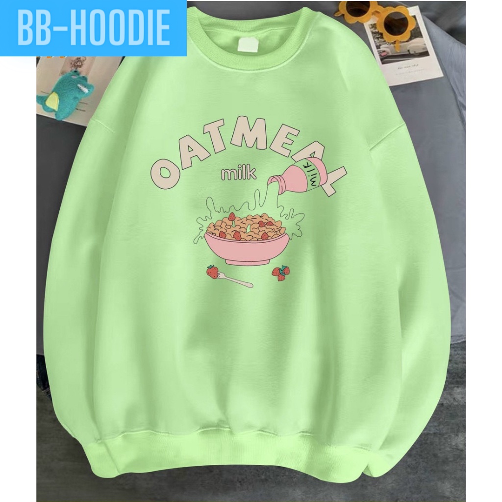 ÁO SWEATER NỈ PHOM NAM NỮ OATMEAL CỰC ĐẸP