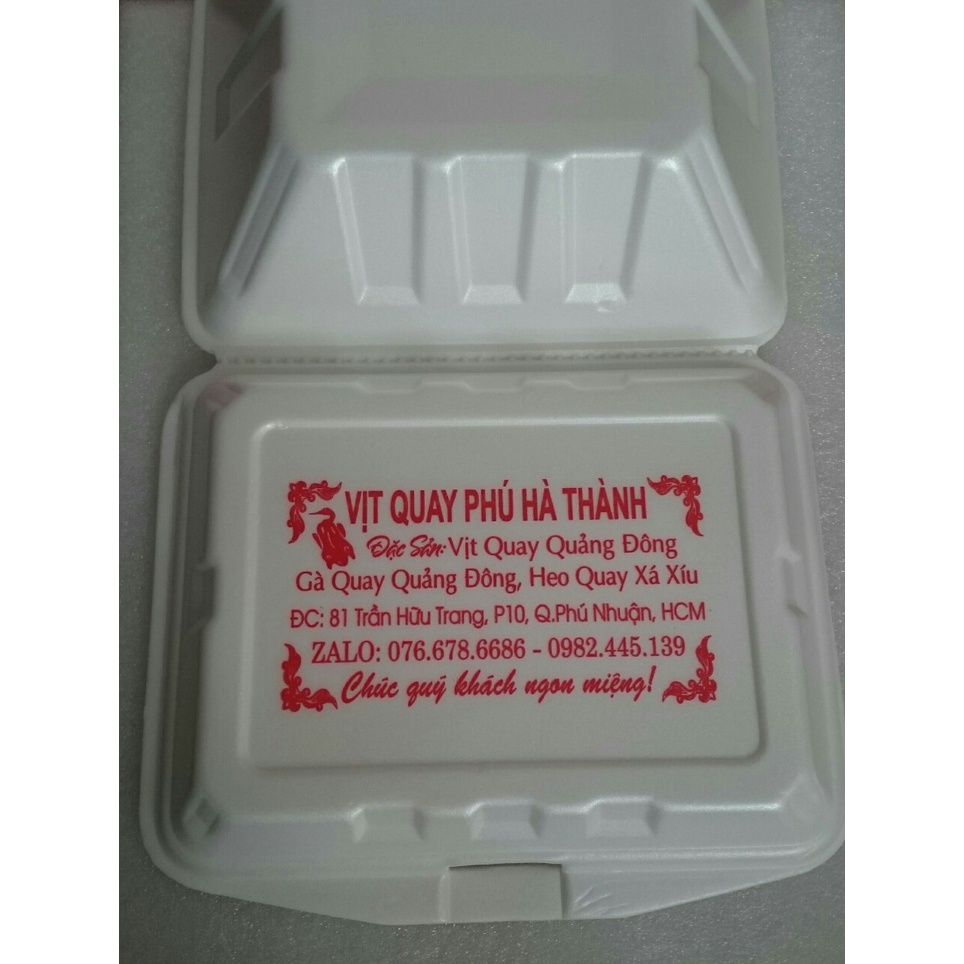 In Lụa Hộp Xốp Hộp Cơm, 1 Cây (~150 Hộp)