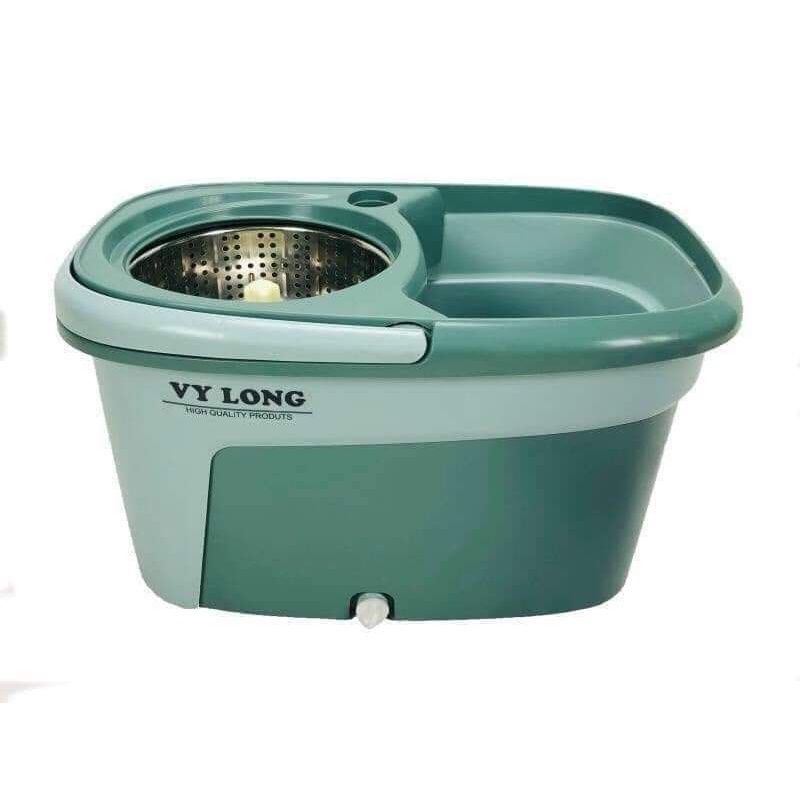 Bộ Lau Nhà Vuông Bầu Mâm Rổ Inox