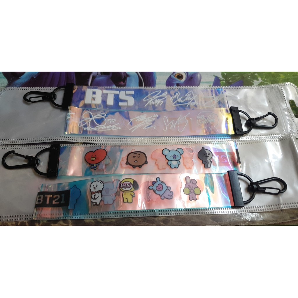 Nametag BT21 và chữ ký - dây đeo cặp, túi xách, móc khóa