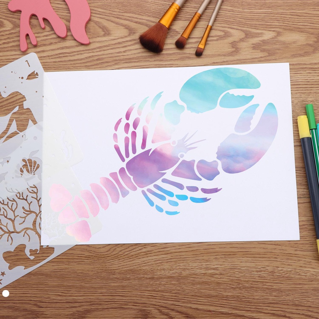 PISTA Set 16 / 20 Khuôn Tạo Hình Cá Ngựa / Nàng Tiên Cá Bằng Gỗ Tiện Dụng