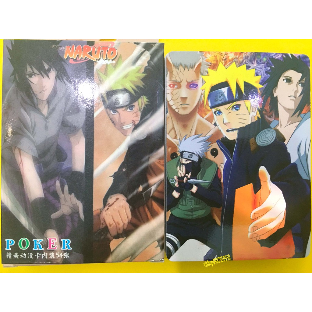 Bộ bài Tây anime NARUTO, bộ tú poker 54 lá in hình anime manga dễ thương độc đáo
