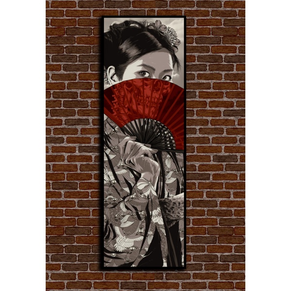 Bộ 4 tranh samurai tranh canvas khung composite treo tường giá xưởng - trang trí tiệm cà phê - tattoo ...