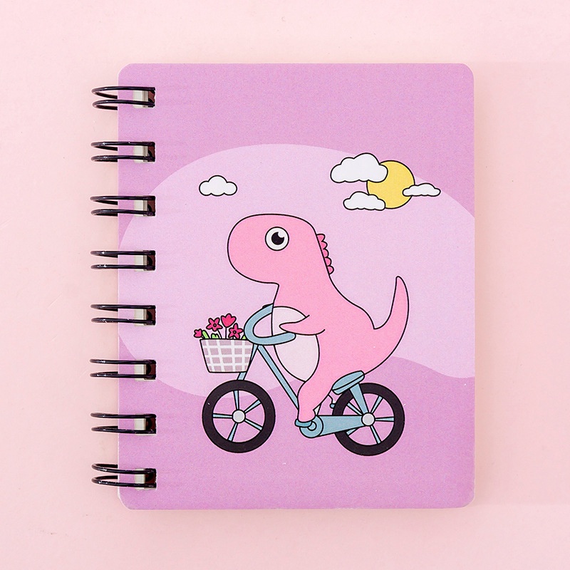 Cute Cartoon Magic Dinosaur Rollover Coil Notebook Student Mini-PortableA7Notebook Pocket Notepad