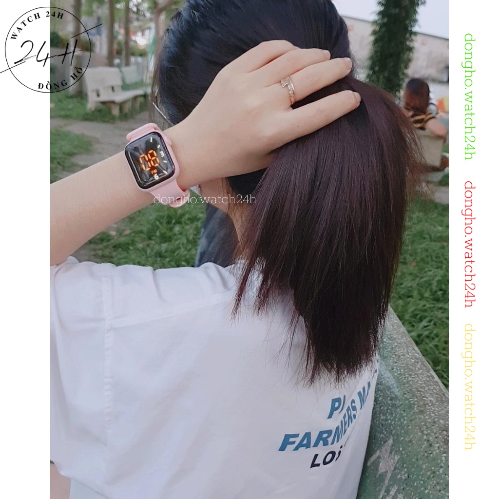 Đồng hồ nam nữ Watch24h ,cảm ứng led dây nhựa dẻo dễ thương nhiều màu | BigBuy360 - bigbuy360.vn