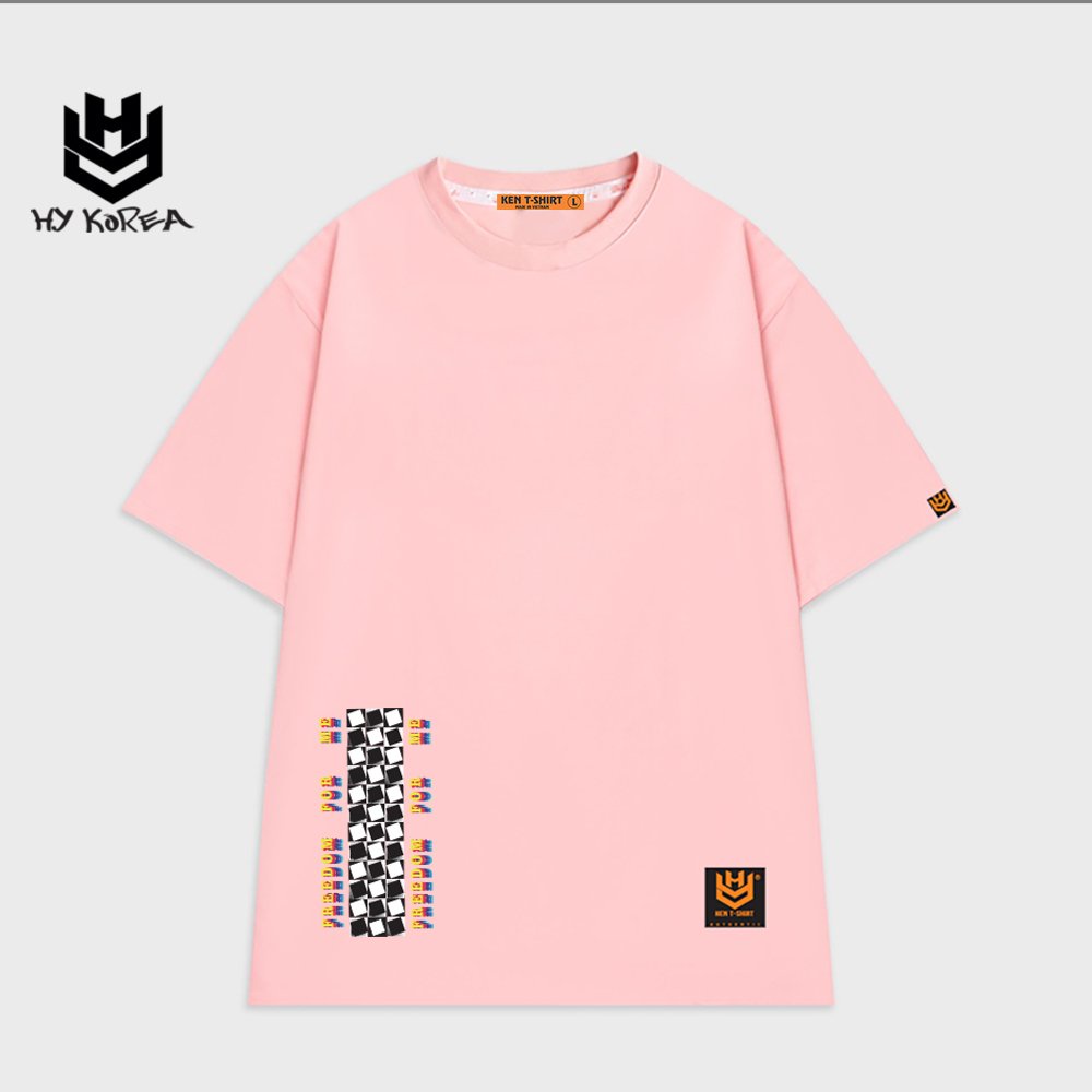 Áo phông unisex tay lỡ HY KOREA form rộng in hình Gấu trúc discovered 709