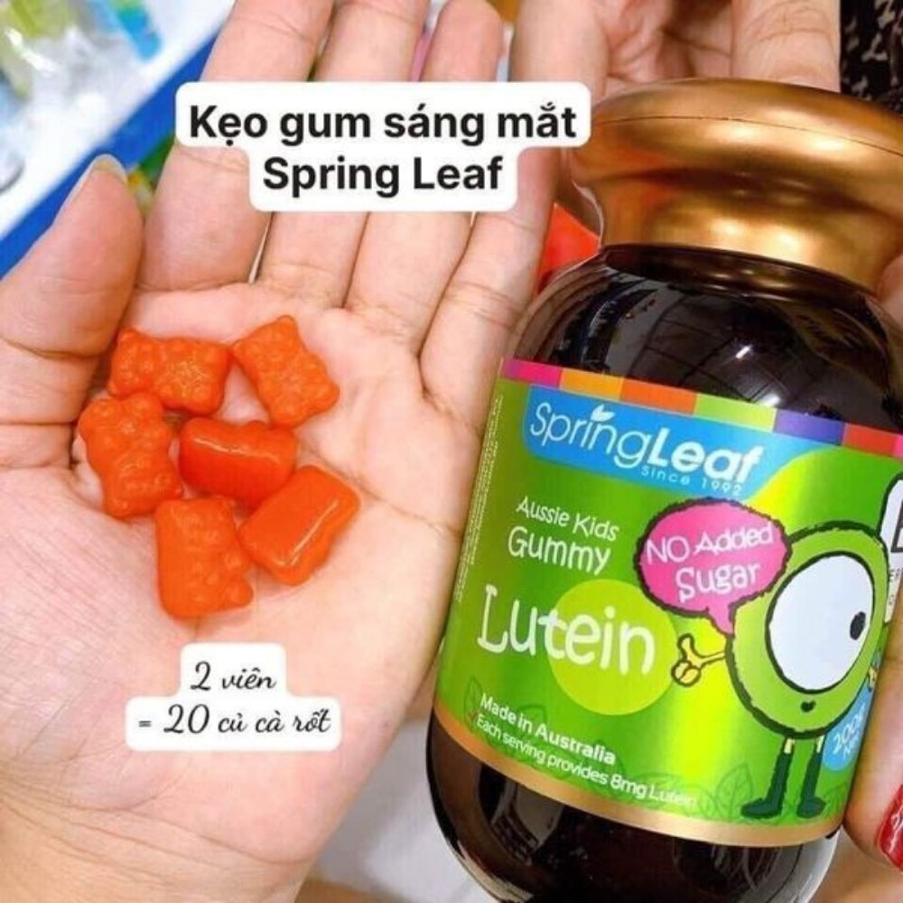 Viên kẹo Nhai Bổ Mắt Cho Bé Spring Leaf Aussie Lutein Kids Gummy của úc cho bé từ 2 tuổi - mẹ bean bon