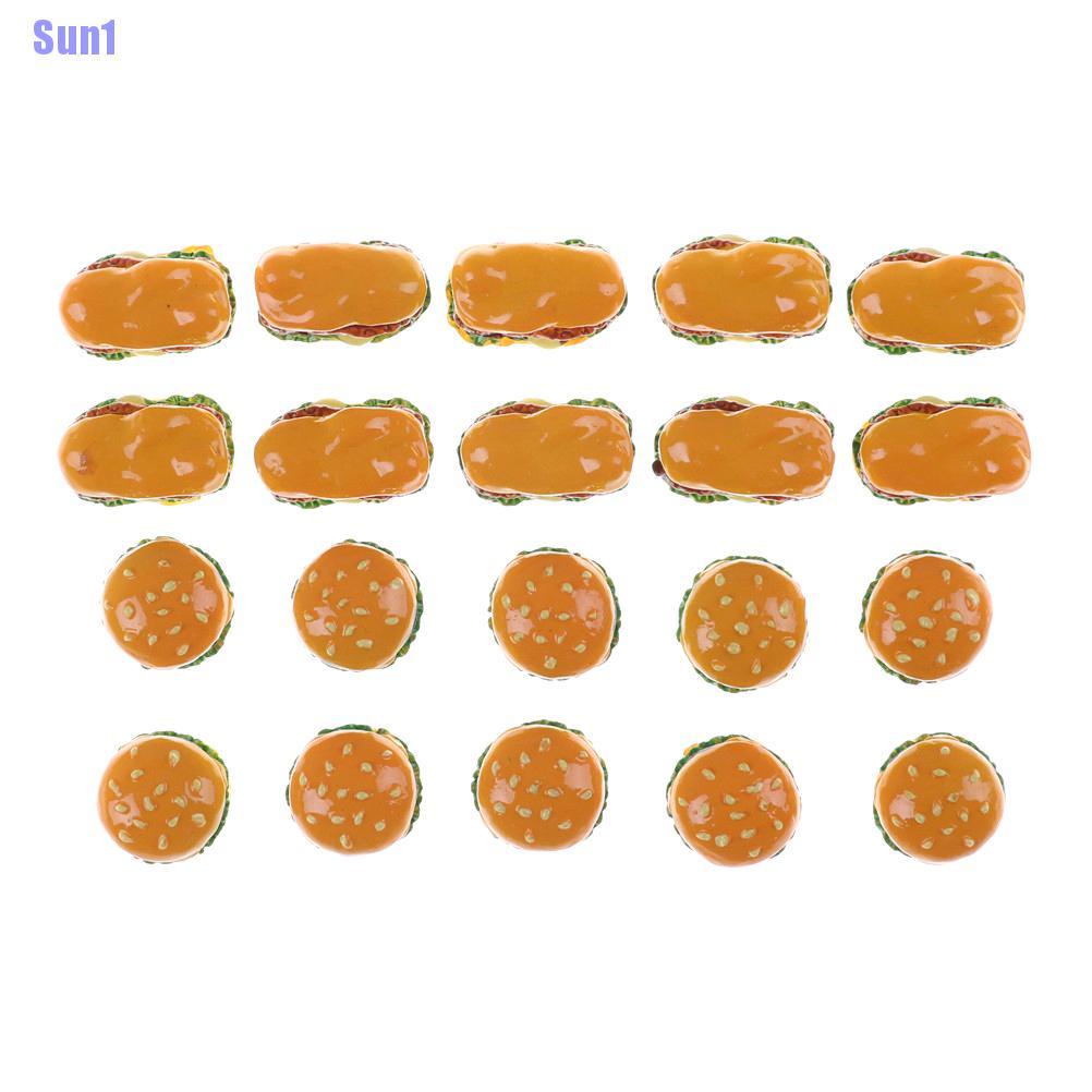 Set 2 Bánh Hamburger Đồ Chơi Cho Nhà Búp Bê