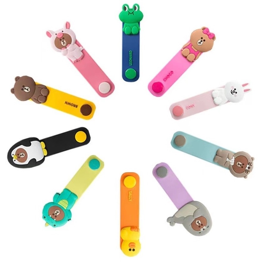 Phụ Kiện Bảo Vệ Dây Cáp Sạc / Tai Nghe USB Hình Thú Hoạt Hình 3D Dễ Thương Giá Đỡ