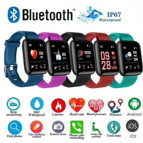Màn Hình Chống Nước IP67 / SmartWach 116 Plus Theo Dõi Nhịp Tim