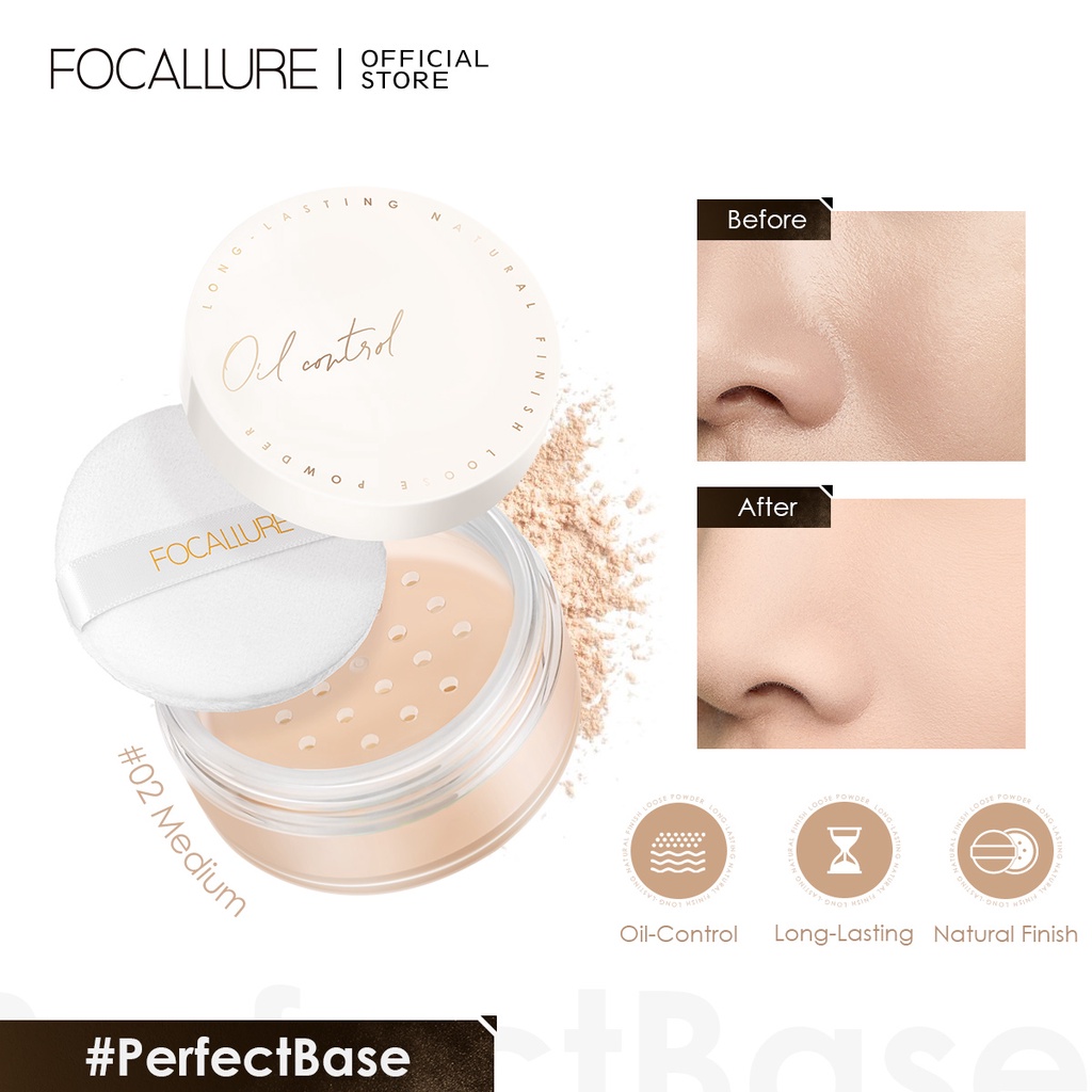Phấn phủ dạng bột FOCALLURE kiềm dầu che mờ lỗ chân lông