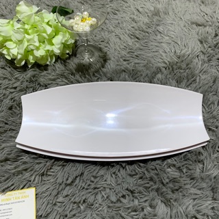 Đĩa Đựng Thức Ăn, Đĩa Nhựa Melamine,Đĩa Oval Màu Trắng Fataco Dov29 Mta_Mart Nhựa Melamine Fataco Dày Dặn