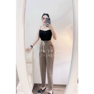 Quần baggy vải cạp chun chất ruby B90