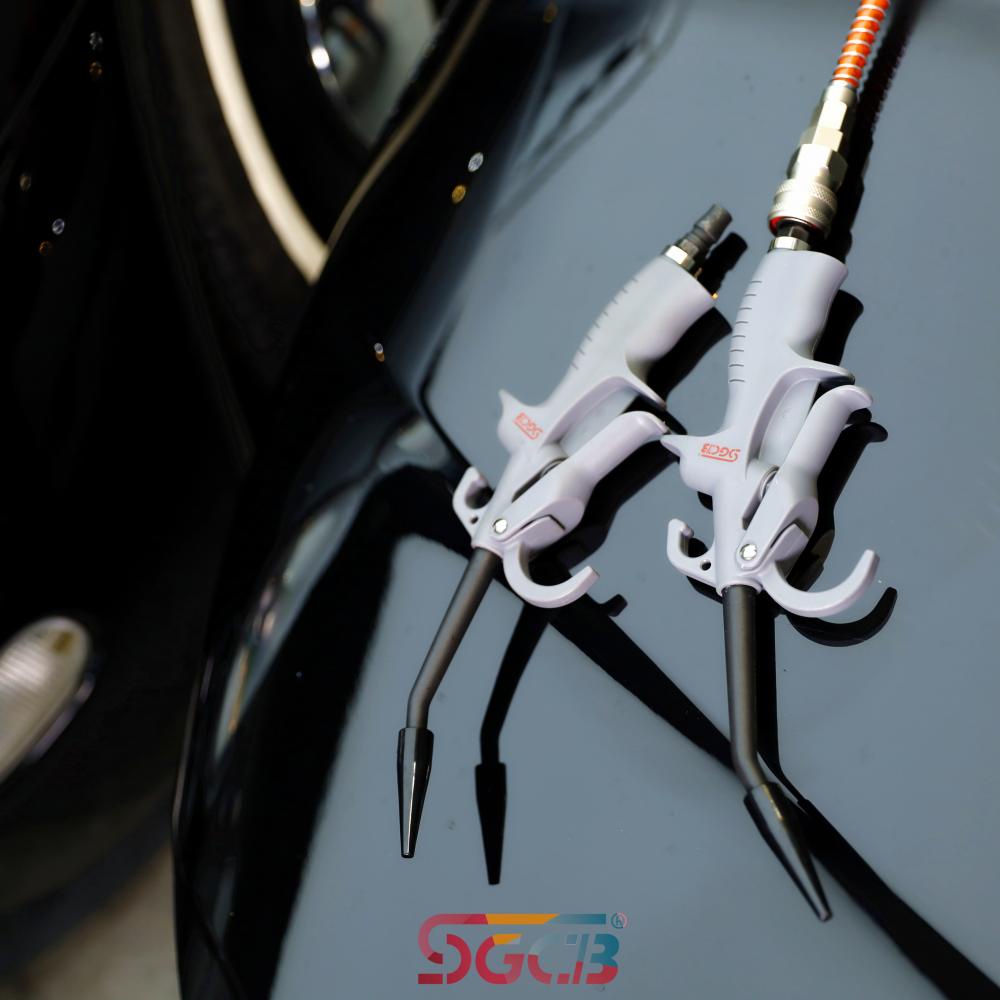 Súng xịt hơi xì khô, xịt bụi SGCB SGG086 dùng với máy nén khí, đầu cao su chống xước màu xám ĐNB