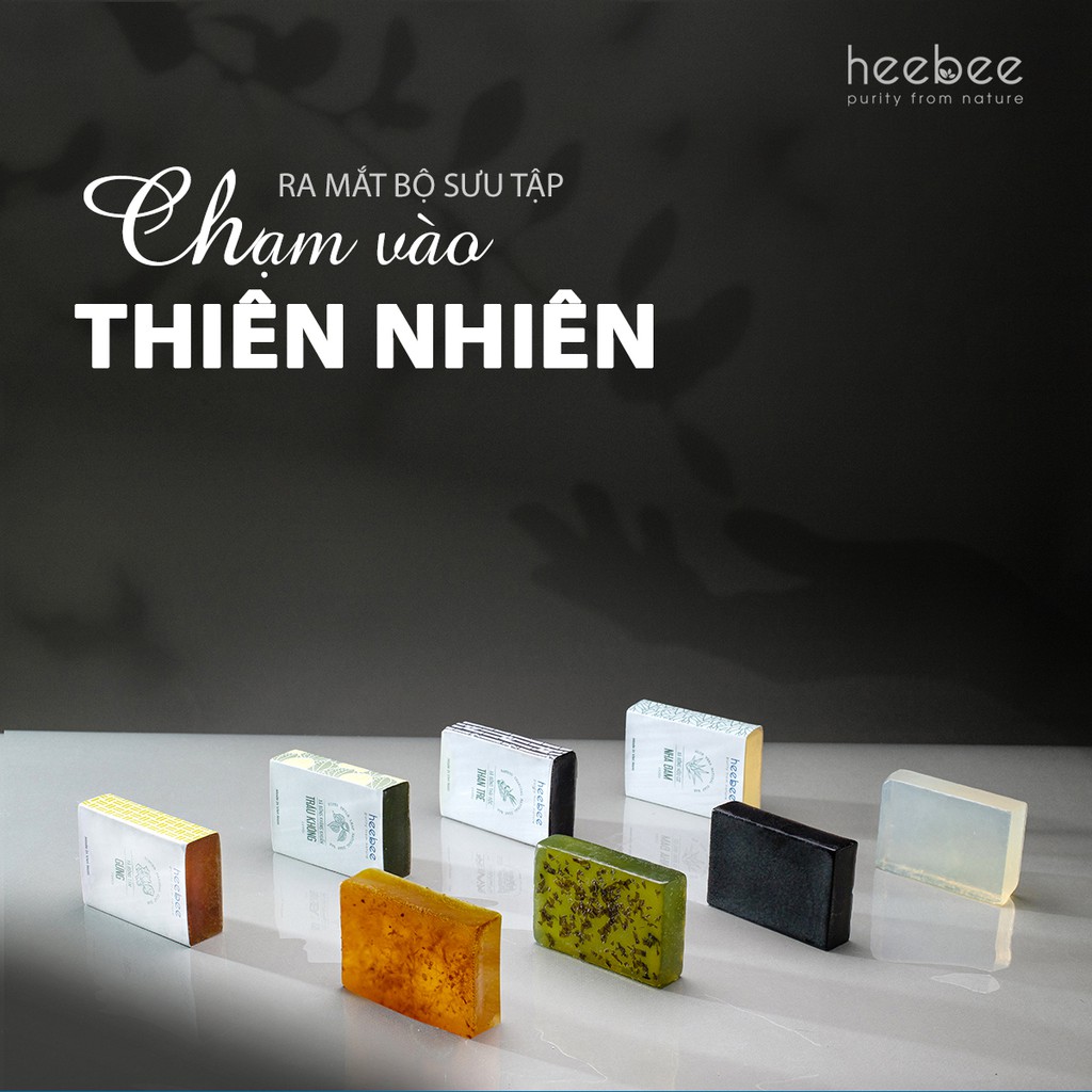 Xà bông tắm Than Tre hoạt tính Detox, thải độc da Heebee – Bamboo Charcoal Natural Soap Bar 100gr