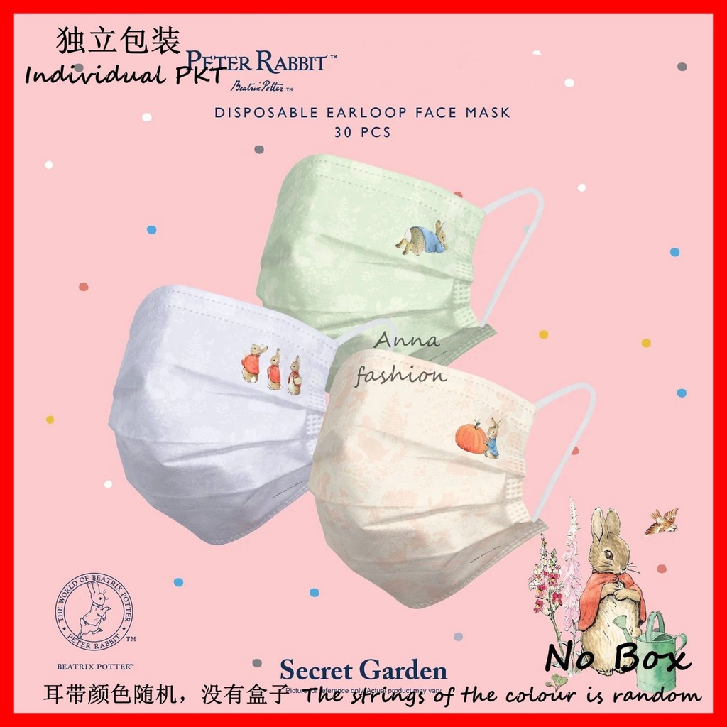 Set 9 Khẩu Trang Peter Rabbit BEF95 10 / 20 / 50 3 Lớp Dùng Một Lần 000