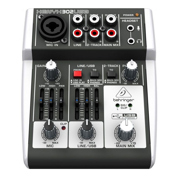 Mixer 3 cổng bàn trộn âm thanh mini | Behringer XENYX 302USB