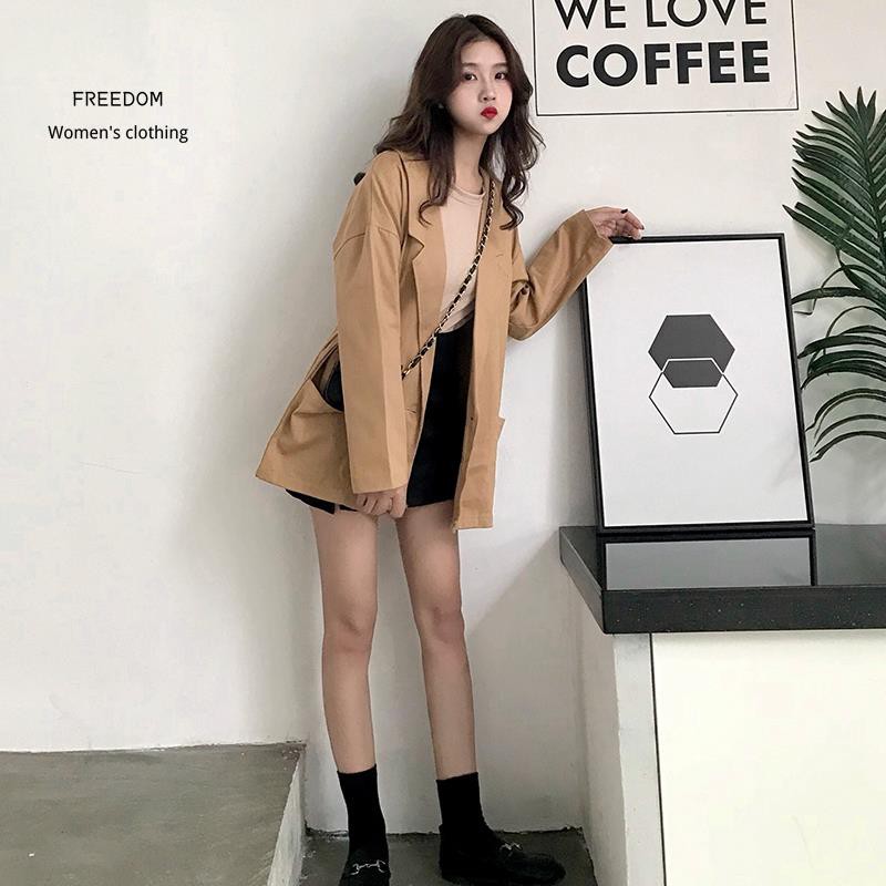 FREEDOM  Áo khoác rộng màu trơn thời trang | BigBuy360 - bigbuy360.vn