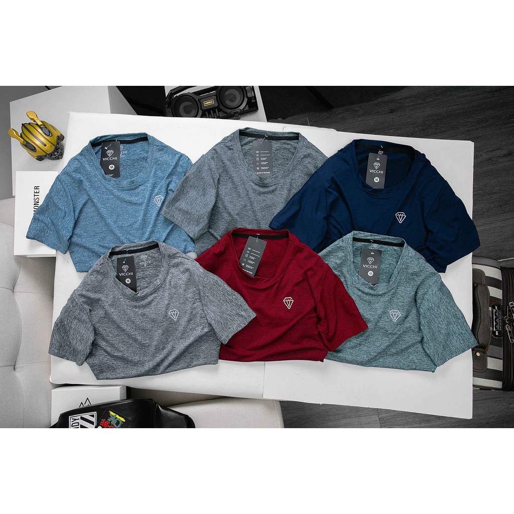 Áo thun nam,áo phông thể thao nam ngắn tay cổ tròn vải cotton mát thấm hút mồ hôi