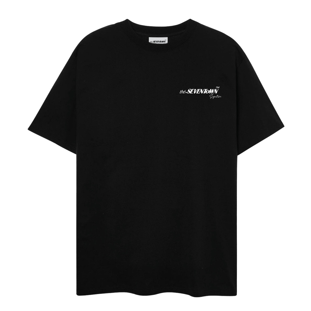 Áo thun nữ SEVENTOWN Looking so GC Tee tay lỡ local brand màu đen