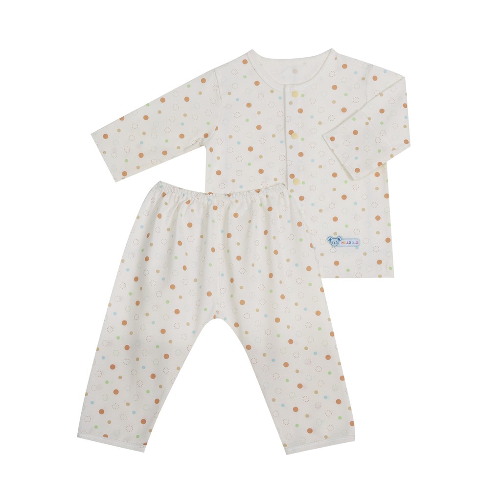 Bộ sơ sinh bông tay dài 1009- HELLO BB