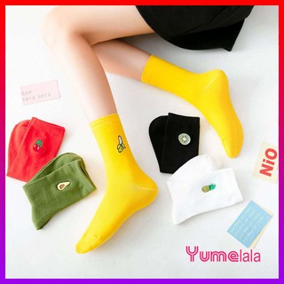 Vớ nữ cổ cao cute Trái cây bốn mùa TƯƠI TẮN - Tất nữ cổ cao
