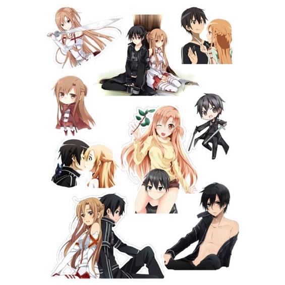 Sticker anime sword art online 30-60 cái decal ép lụa