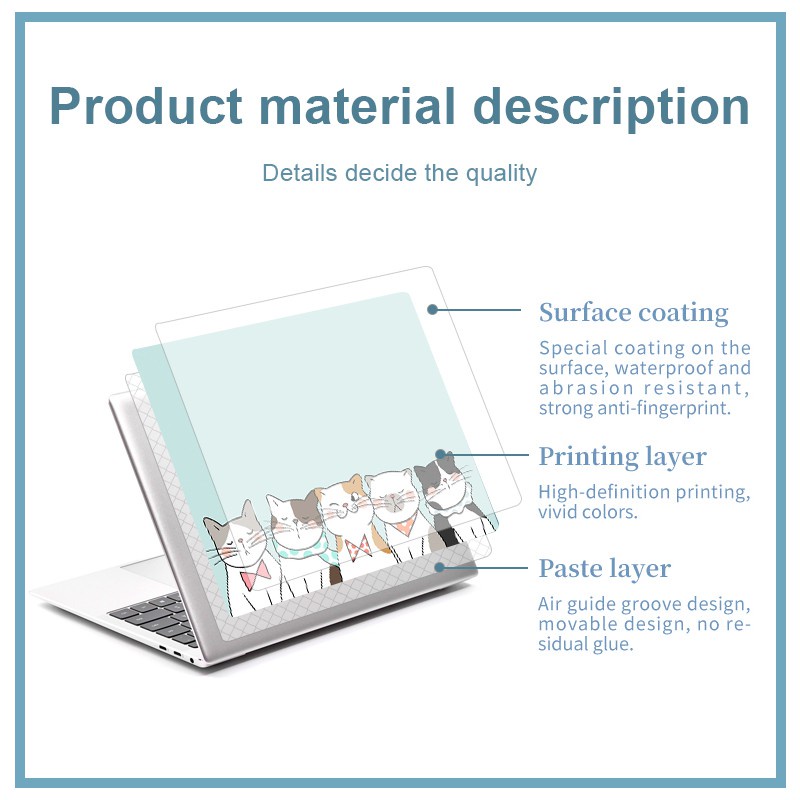 Miếng Dán Trang Trí Laptop Họa Tiết Hoạt Hình Đáng Yêu Chống Trầy Cho Matebook 13 14 X Pro 2021 D14 D15 2020 Magicbook 16.1