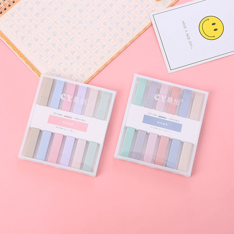 Bút Highlight Dạ Quang Hàn Quốc Vỏ 6 Màu Sắc Trẻ Trung