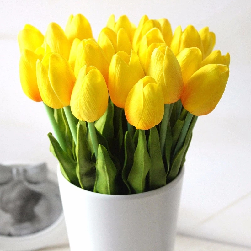 5 /10 Bông hoa tulip giả nhiều màu trang trí đẹp mắt