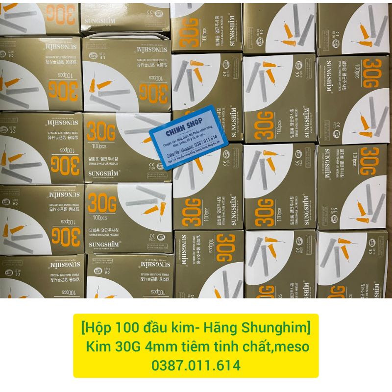 [Hộp 100 đầu kim] Kim 30G 4mm Shunghim