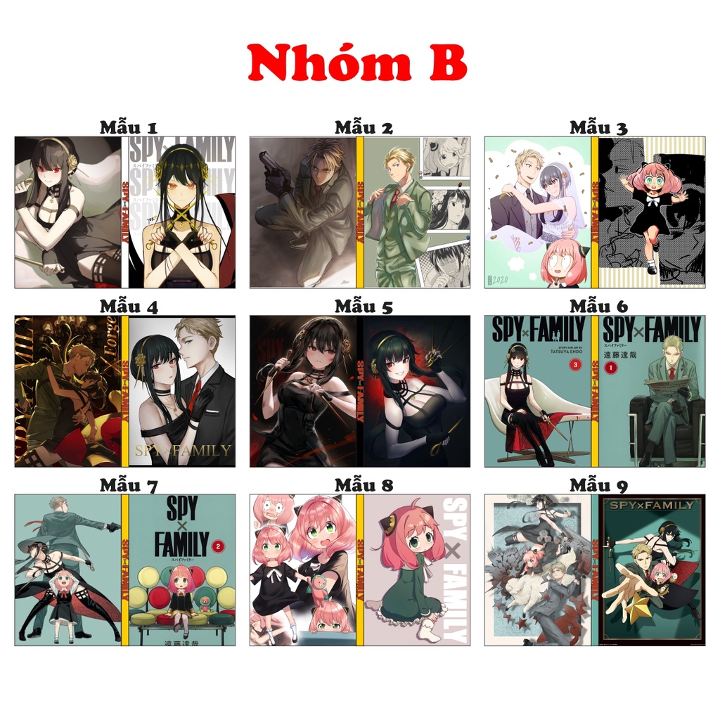Sổ tay Anime Spy X Family khổ A5 bìa in hình đầy đủ nhân vật xinh xắn giấy dày có kẻ sọc 120 trang có thể in hình