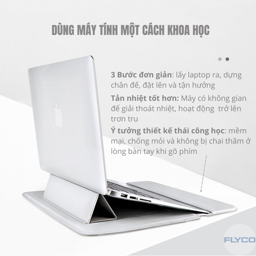 Túi chống sốc bao da đựng Laptop / Macbook chống nước, xước Cao Cấp 13 3 14 15 6 inch Flyco PU08 máy Cặp balo nam nữ