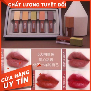 Set 5 son kem lì Novo Morandi Velvet Lip Glaze