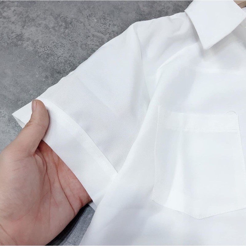 ÁO SƠ MI TRẮNG CỘC TAY TÚI NGỰC