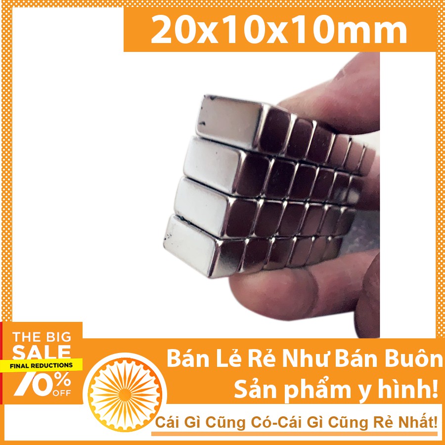 Nam châm chữ nhật 20x10x10mm ( SIÊU HÚT)