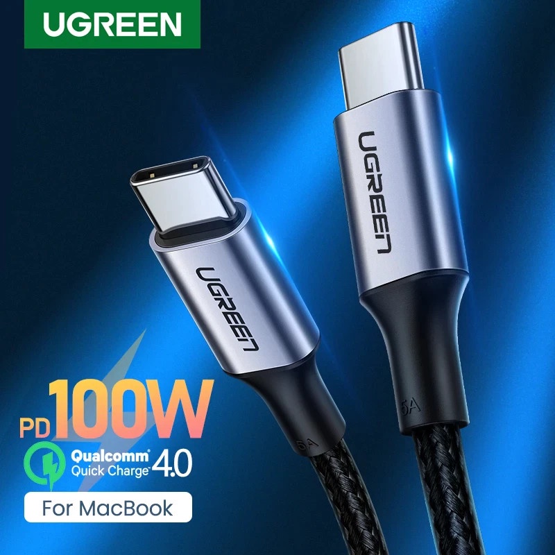 Cáp sạc nhanh USB Type C 100W Ugreen 70427 70428 70429 90120 Chính Hãng US316