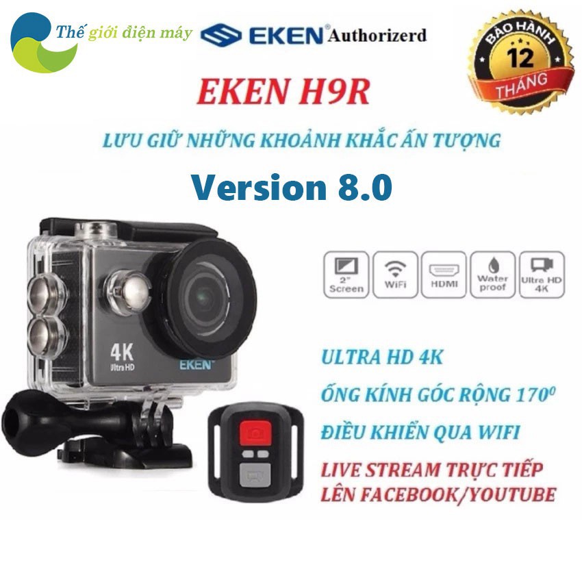 Camera hành trình oto Eken H9/H9R ultra HD 4K wifi phiên bản mới nhất V8.1, camera hành động eken h9r .