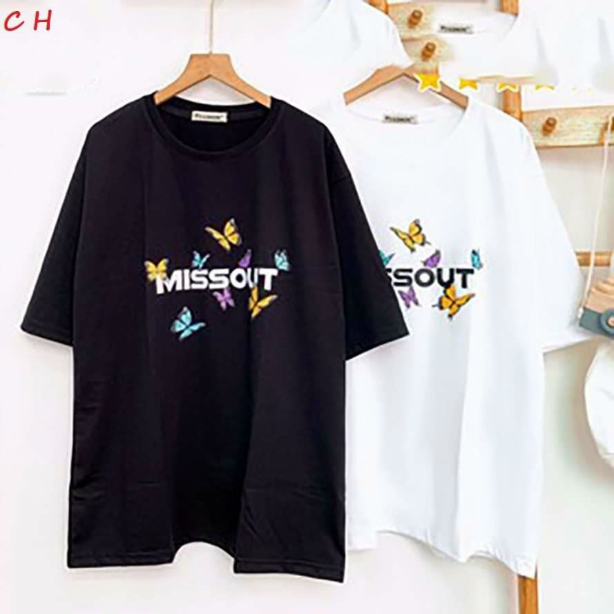 Áo Thun BƯỚM MISSOUT Tay Lỡ Form Rộng Áo Thun Nam Nữ Unisex