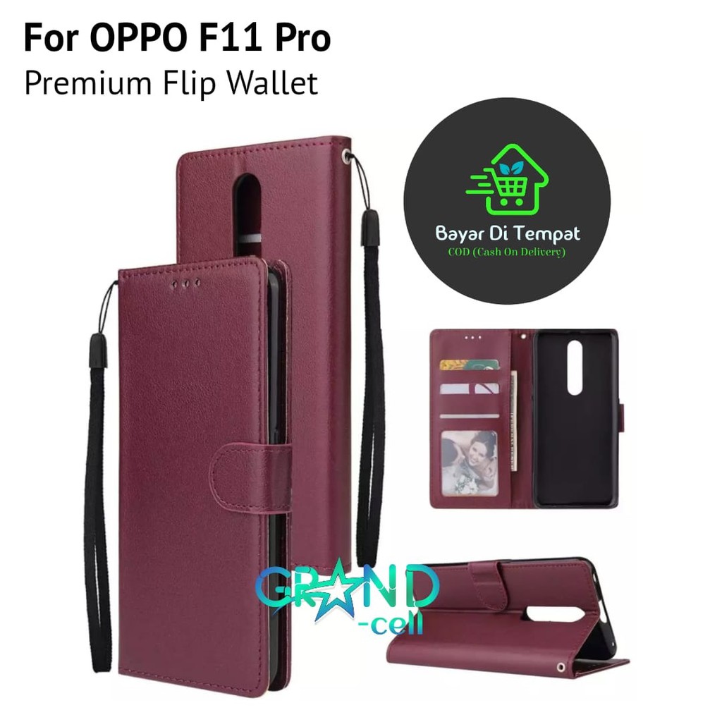 Bao Da Điện Thoại Nắp Lật Kèm Ngăn Đựng Thẻ Cho Oppo F11 Pro Mobile